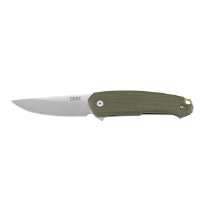 CRKT 5325 Tueto 3.28 in Folding Drop Point Plain Satin 1.4116 Blade G10 OD Green Handle - Columbia River