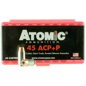 ATOMIC Ammunition 00412 Pistol Precision Craft 45 Acp +p 185 Gr Bonded Match Hollow Point 50 Per Box/ 10 Cs