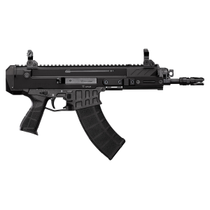 CZ-USA 91460 Bren 2 MS 7.62x39mm Caliber with 9.50 in Barrel, 30+1 Capacity, Overall Black Finish, Carbon Fiber Receiver, Ambi Mag Release, Stippled Black Polymer Grip Right Hand, Pistol