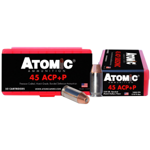 ATOMIC Ammunition 00433 Pistol Precision Craft 45 Acp +p 230 Gr Bonded Match Hollow Point 50 Per Box/ 10 Cs