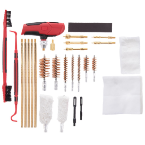 Birchwood Casey UNVCLNKIT Universal Cleaning Kit Multi-Caliber/Multi-Gauge 22 Pieces Black/Red