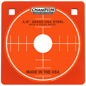 Champion Targets 44905 Center Mass 8 in Rifle Gray AR500 Steel Square 3/8 in Thick Hanging