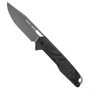 Real Avid RAV-7, Folding Knife, Plain Edge, Matte Finish, Black and Gray, Aluminum Handle, 3.25 in Blade Length, 7.75 in Overall Length, Liner Lock, Stainless Steel RAV-7