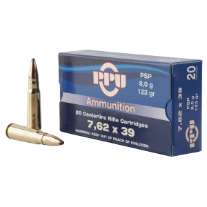 PPU PP76239P Metric Rifle 7.62x39mm 123 gr Pointed Soft Point 20 Per Box/ 50 Cs - Ppu