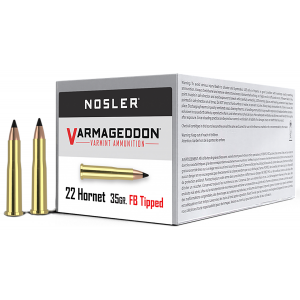 NOSLER 41132 Varmageddon 22 Hornet 35 Gr Flat Base Tipped 50 Per Box/ 6 Cs