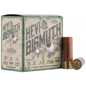 HEVI-SHOT Hs14004 Hevi-bismuth 12 Gauge 3 In 1 3/8 Oz Bismuth 4 Shot 25 Per Box/ 10 Cs