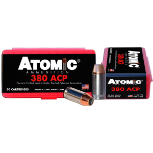 Atomic 00414, Pistol Precision Craft 380ACP 90gr Hollow Point 50 Per Box/10 Case Centerfire, Handgun Ammunition