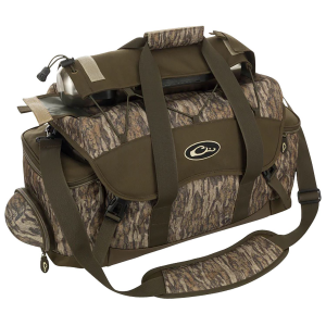 Drake Waterfowl DA2020006 Blind Bag (Large)\t Mossy Oak Bottomland\t Waterproof Nylon\t 18 Pockets\t Sunglass Pocket\t Thermos Sleeve\t Carry Handles/Adj. Strap