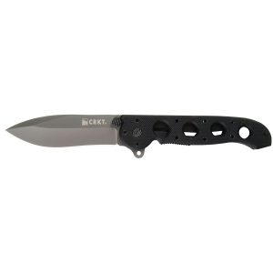 Columbia River Knife & Tool M21, G10 , 3 in Folding Knife, Deep Bellied Spear Point, Plain Edge, 8Cr14MoV/Titanium Nitride, Black G10, Dual Thumb Stud/Flipper/Pocket Clip M21-02G - Columbia River