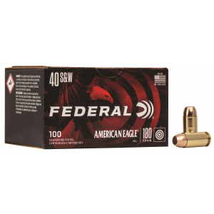Federal AE40R100 American Eagle Handgun 40 S&W 180 gr Full Metal Jacket 100 Per Box/ 5 Cs