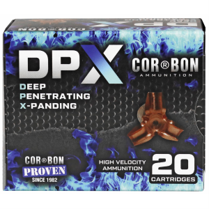 Corbon DPX Ammunition DPX45C225, 45 Long Colt +P, Deep Penetrating X Bullet, 225 GR, 1200 fps, 20 Rd/bx
