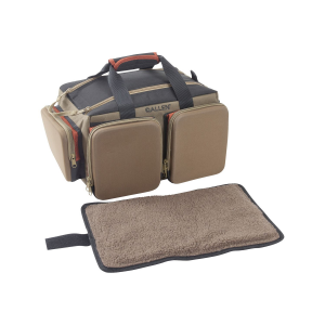 Allen 8305 Eliminator Rangemaster Tan Range Bag w/Pistol Rug\t Multiple Exterior Pockets\t Rigid Bottom w/Feet For Stability