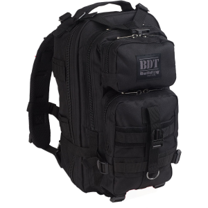 Bulldog BDT410B BDT Tactical Backpack Compact Style with Black Finish\t 2 Main & Accessory Compartments\t Hydration Bladder Compartment & Molle\t Alice Compatible 18 in H x 10 in W x 10 in D