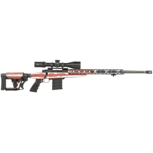 Howa HCRACF65CUSA 1500 6.5 Creedmoor 24 in 10+1 Carbon Fiber Barrel American Flag Black Folding APC Chassis with LUTH Adjustable Buttstock Stock Black Polymer Grip Right Hand