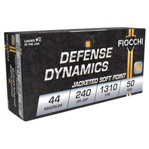 FIOCCHI 44a500 Defense Dynamics 44 Rem Mag 240 Gr Jacketed Soft Point 50 Per Box/ 10 Cs