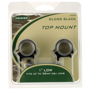 Weaver Mounts 49030 Detachable Top Mount Rings Black 1 in Low