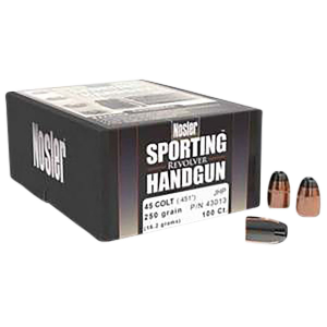 Nosler 43013 Sporting Handgun 45 Colt .451 250 gr Jacketed Hollow Point/ 100 Per Box