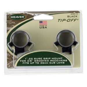 Weaver Mounts 49819 .22 Tip-Off Rings Black 1 in