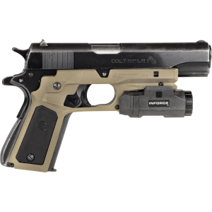 Recover Tactical CC3P0201 Grip Tan Polymer with Interchangeable Black & Tan Panels for Standard 1911 Frame - Recover Tactical