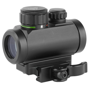 Leapers, Inc. - UTG Instant Target Aiming Sight, 2.6 in, 30mm, Fits Picatinny, Black, Red/Green CQB Micro Dot, w/Integral QD Mount SCP-DS3026W - Leapers