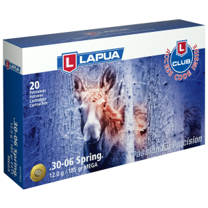 Lapua Mega Soft Point 4317563, 30-06 Springfield, 185Gr, Jacketed Soft Point, 20 Round Box 4317563