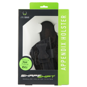 Alien Gear SSAP0627RH ShapeShift Appendix Carry Holster Compatible with Glock 42 Injection Molded Polymer Black - Aliengear
