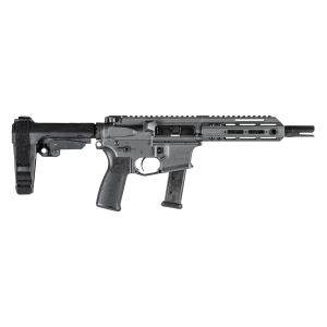 Christensen Arms 801-11006-02 CA9MM 9mm Luger Caliber with 7.50 in Barrel, 21+1 Capacity, Tungsten Gray Cerakote Metal Finish, Black No Brace Stock & Black Polymer Grip Right Hand