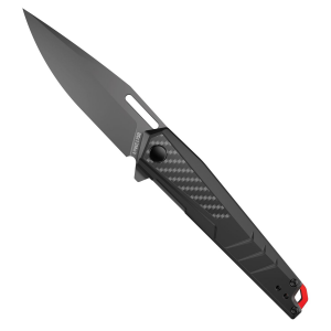 Real Avid RAV-5, Folding Knife, Plain Edge, Matte Finish, Black, Aluminum Handle, 3.4 in Blade Length, 7.6 in Overall Length, Liner Lock, Stainless Steel RAV-5