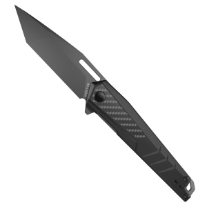 Real Avid RAV-6, Folding Knife, Plain Edge, Matte Finish, Black, Aluminum Handle, 3.4 in Blade Length, 7.6 in Overall Length, Liner Lock, Stainless Steel RAV-6