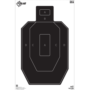 Allen EZ AIM IPSC Silhouette, Paper Targets, 23x35 in, 50 Pack, Black 15775
