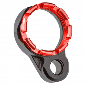 Fortis Manufacturing LE-BLK-K1-RED, Inc. Light Weight K1, Castle Nut and End Plate, Black and Red, Anodized Finish LE-BLK-K1-RED