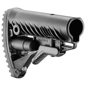 FAB Defense FXGLR16B GLR-16 Buttstock for AR-15/ M16/ M4 Fixed Storage Compartment & Anti-Rattle Mechanism Black Polymer - Fab Defense