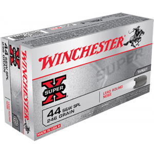 WINCHESTER Ammo X44sp Super X 44 S&w Spl 246 Gr Lead Round Nose 50 Per Box/ 10 Case