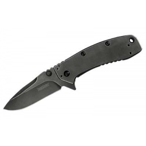 Kershaw Cryo II, Assisted Folding Knife, 2.75 in, Plain Edge, 8CR13MOV/BlackWash, 410 BlackWash Finish 1556BW