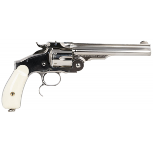 Taylors & Company 550692 Russian 45 Colt (LC) Caliber with 6.50 Barrel, 6rd Capacity Cylinder, Overall Nickel-Plated Finish Steel & Ivory Synthetic Grip