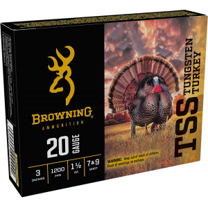 BROWNING Ammo B193922030 Tss Tungsten Turkey 20 Gauge 3 In 1 1/2 Oz Tungsten 7/9 Shot 5 Per Box/ 10 Cs