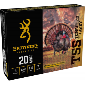 BROWNING Ammo B193922037 Tss Tungsten Turkey 20 Gauge 3 In 1 1/2 Oz Tungsten 7 Shot 5 Per Box/ 10 Cs