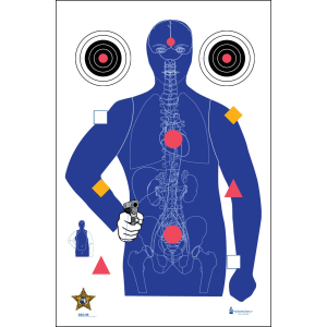 Action Target SSO99100 State-Specific Qualification Sarasota Sheriff's Office Silhouette/Vitals Paper Hanging 23 in x 35 in Blue 100 Per Box