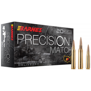 BARNES Bullets 30819 Precision Match 6.5 Prc 145 Gr Open Tip Match Boat Tail 20 Per Box/ 10 Cs