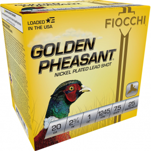 Fiocchi 20GP75 Golden Pheasant Extrema 20 Gauge 2.75 in 1 oz 7.5 Shot 25 Per Box/ 10 Cs
