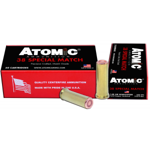 ATOMIC Ammunition 449 Match Precision Craft 38 Special 148 Gr Hollow Base Wadcutter 50 Per Box/ 10 Cs 858767004492 165516