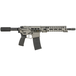 Patriot Ordnance 01802 Minuteman Direct Impingement 5.56x45mm 30+1 10.50 Nitride Treated Chrome Moly Barrel, 9 M-LOK Handguard, Tungsten Cerakote Receiver, Black Synthetic Buffer Tube, Black MFT Grips, Tactical Pistol