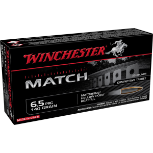 WINCHESTER S65pm Match 6.5prc 140gr Sierra Matchking Bthp 20 Per Box/10 Case Centerfire, Rifle Ammunition