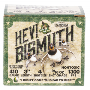 HEVI-SHOT Hs19004 Hevi-bismuth 410 Gauge 3 In 9/16 Oz Bismuth 4 Shot 25 Per Box/ 10 Cs