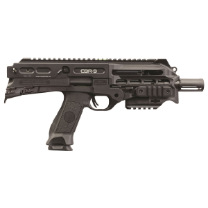 Chiappa 500217 CBR-9 Black Rhino 9mm Luger 18+1 9 in Blued Barrel, Matte Black Polymer Frame w/Picatinny Rails, Synthetic Grip, Auto Ejection, No Brace, Includes 2, Magazines, Loader & Carry Sling, Pistol