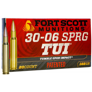 t Scott Munitions 3006168SCV Tumble Upon Impact (TUI) Rifle 30-06 Springfield 168 Gr Solid Copper Spun 20 Per Box/ 10 Cs Ammo