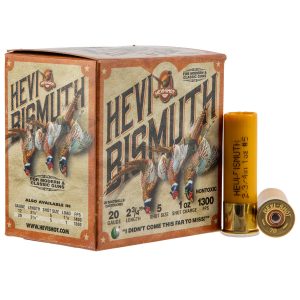 HEVI-SHOT Hs17715 Hevi-bismuth Upland 20 Gauge 2.75 In 1 Oz Bismuth 5 Shot 25 Per Box/ 10 Cs