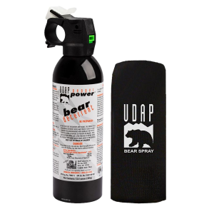 UDAP 18CP Magnum Bear Spray OC Pepper Range Up to 35 ft 13.40 oz Includes Chest Holster