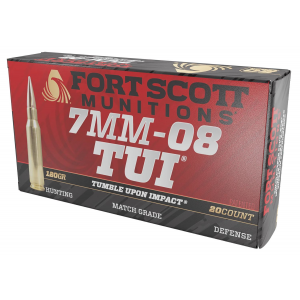 Fort Scott Munitions 7MM08120SCV1 Tumble Upon Impact (TUI) Rifle 7mm-08 Rem 120 gr Solid Copper Spun 20 Per Box/ 10 Cs