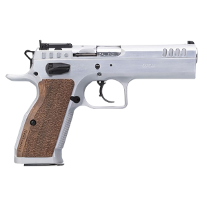 Tanfoglio IFG TFSTOCK240 Stock II Competition 40 S&W 12+1/16+1, 4.44 in Stainless Polygonal, Rifled Barrel, Stainless Ported/Serrated Slide, Stainless Steel Frame, Brown Polymer Grip, Pistol - Ifg